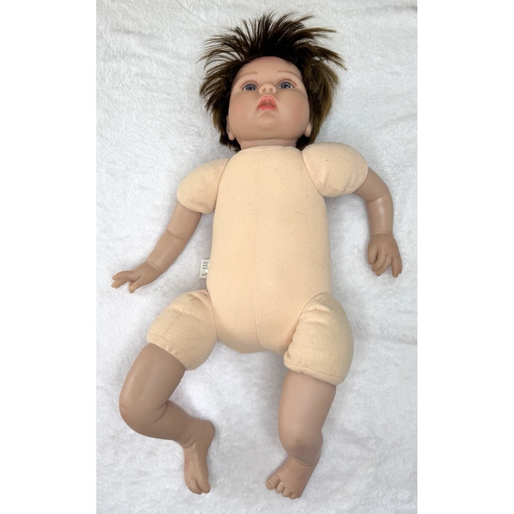 Kaydora Reborn Baby Doll 22" Blue Eyes Brown Hair Born Realistic VGC